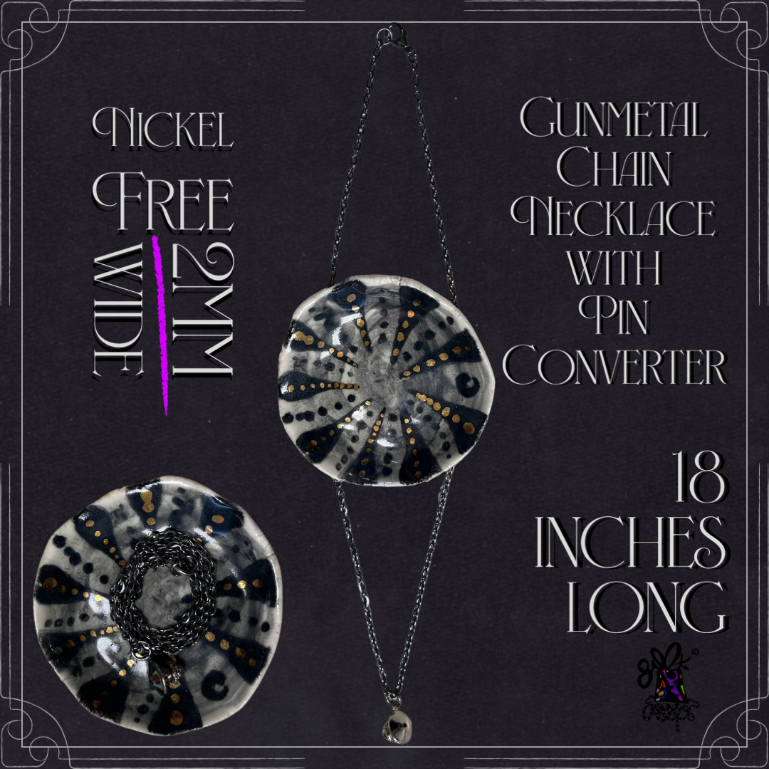 Gunmetal Necklace with Pin Converter (18 in)