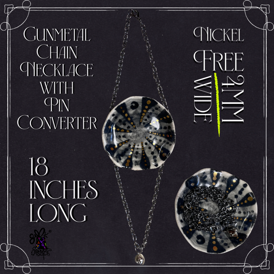 Gunmetal Necklace with Pin Converter (18 in)