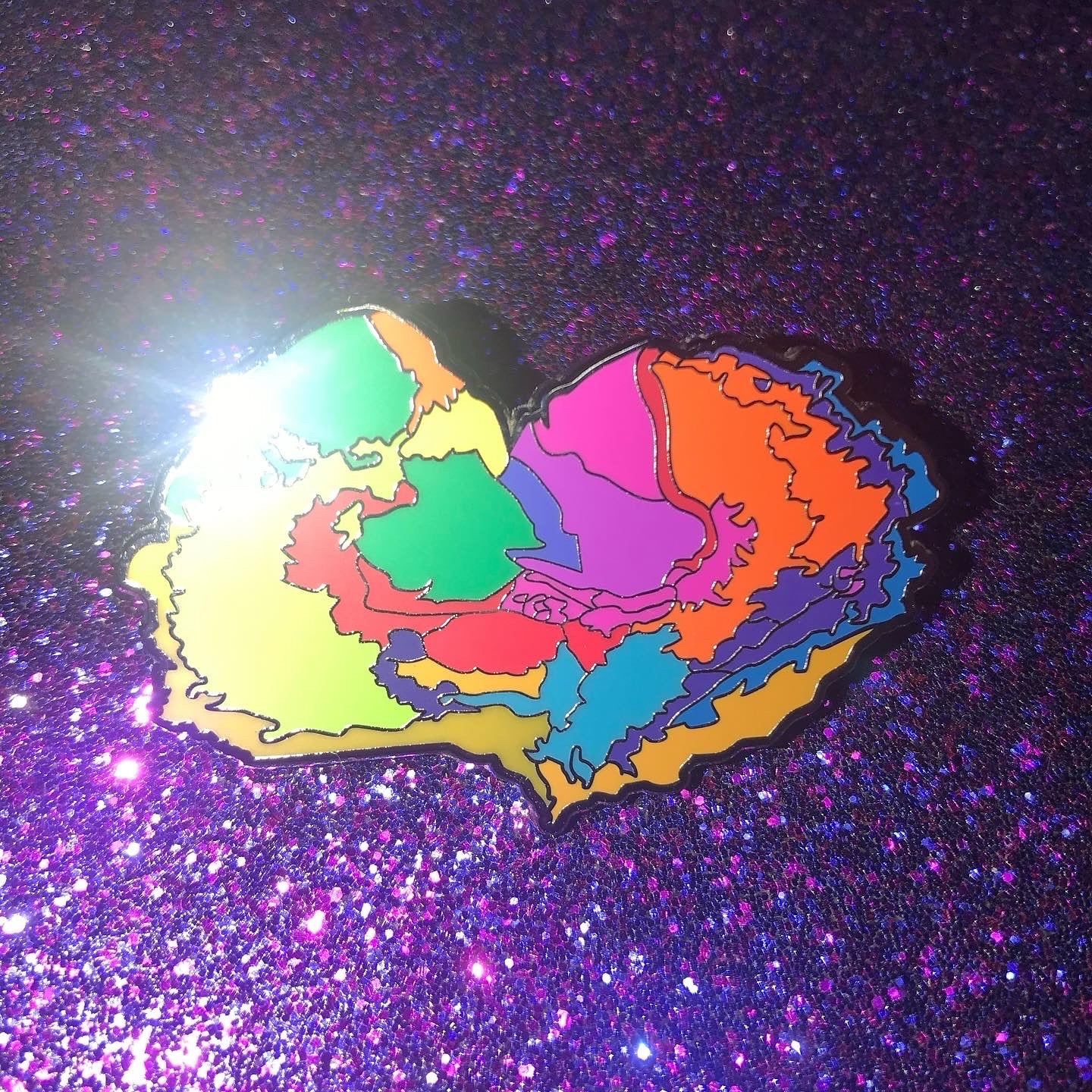 Electric Heart Hard Enamel Pin (2 in)