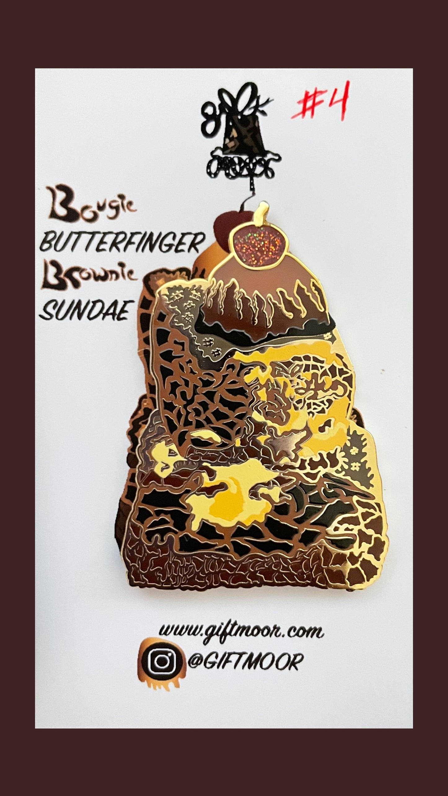 SECONDS: Bougie Butterfinger Brownie Sundae Hard Enamel Pin (2 in)