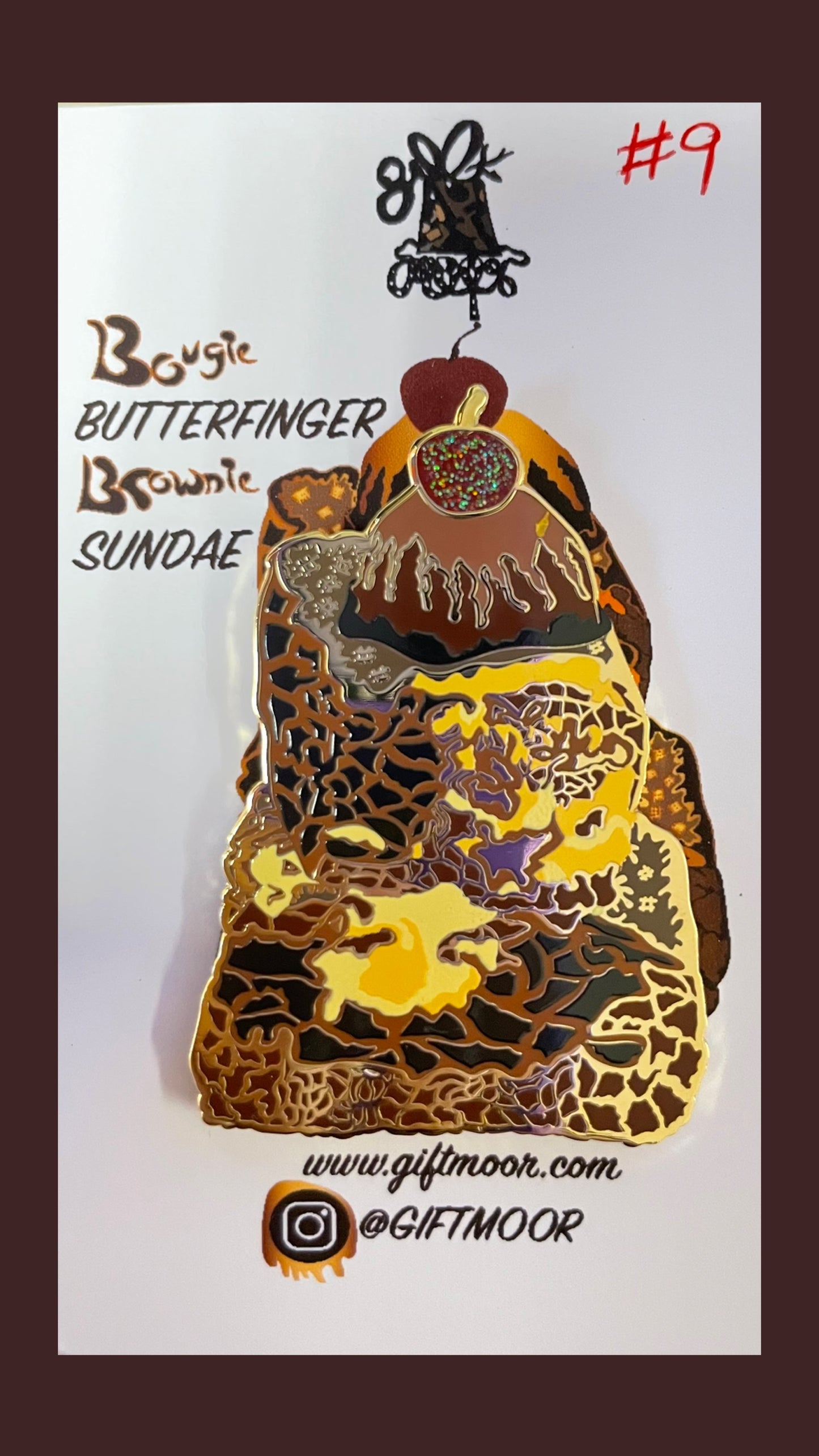 SECONDS: Bougie Butterfinger Brownie Sundae Hard Enamel Pin (2 in)
