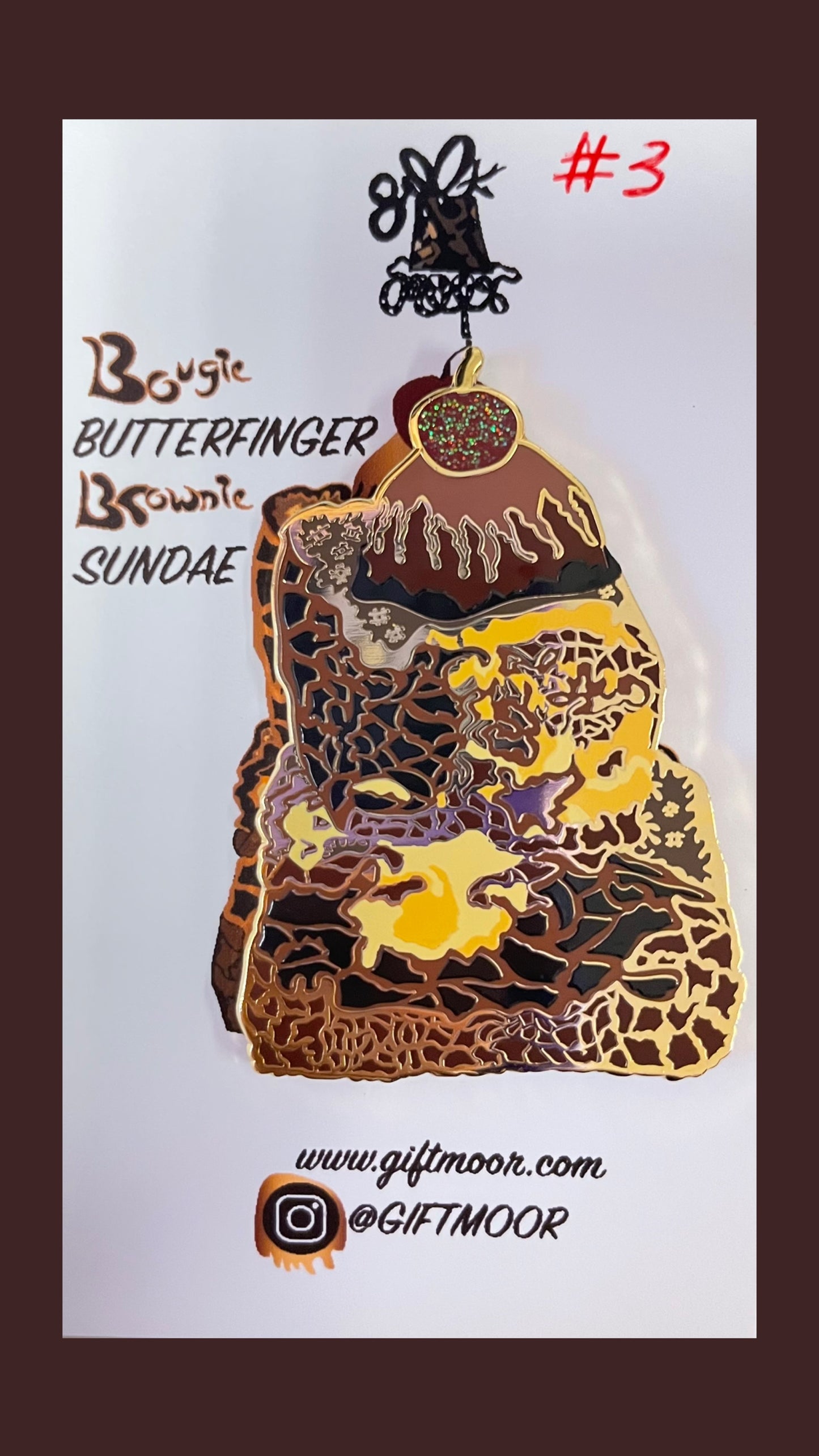 SECONDS: Bougie Butterfinger Brownie Sundae Hard Enamel Pin (2 in)
